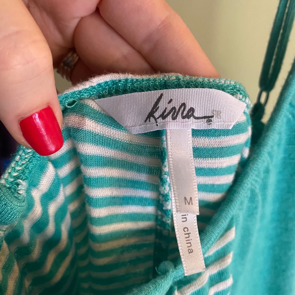 Kirra Tank - Teal and White - Size Med - Picture 4 of 4